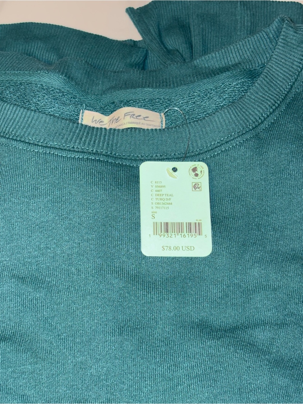 NWT Free People x We The Free Camden Sweatshirt in Teal - Picture 11 of 12